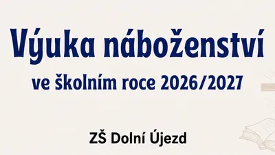 Rozvrh výuky náboženství ve školním roce 2026/2027
